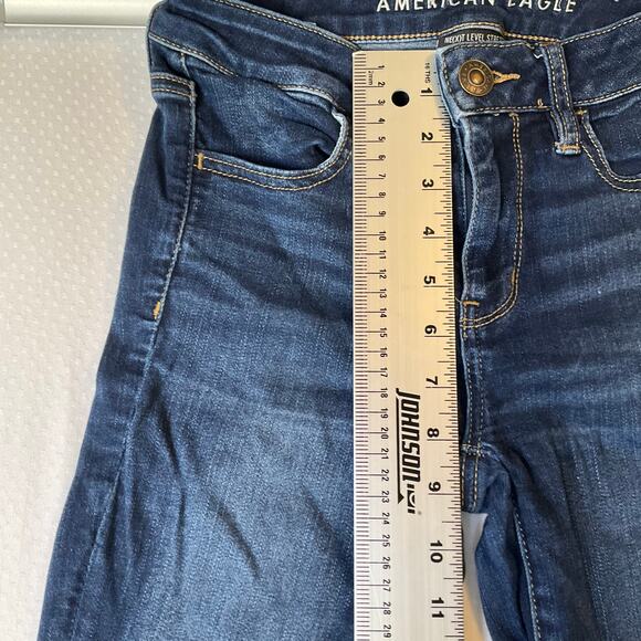 American Eagle Outfitters Women Skinny Jeans size 2 US Blue Mid Rise Stretch - Picture 5 of 11